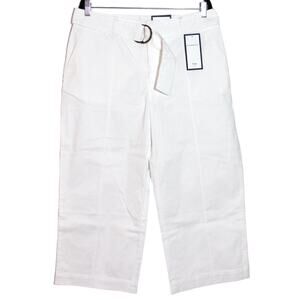 Charter Club Wide Leg White Crop Pant Size 12 NWT